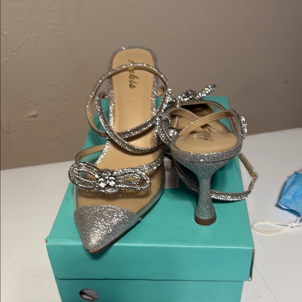 Elegant Silver Strappy Heels